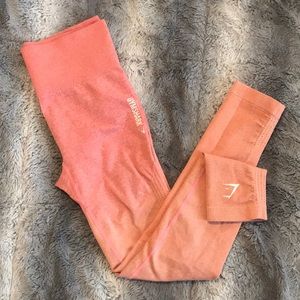 GYMSHARK LEGGINGS- Peach Coral Ombré